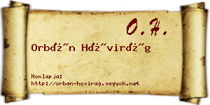 Orbán Hóvirág névjegykártya
